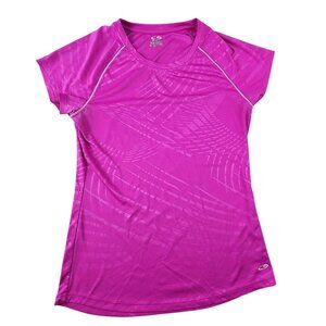 Champion Womens Top Purple Athletic T-Shirt Reflective Piping Size M JH1817